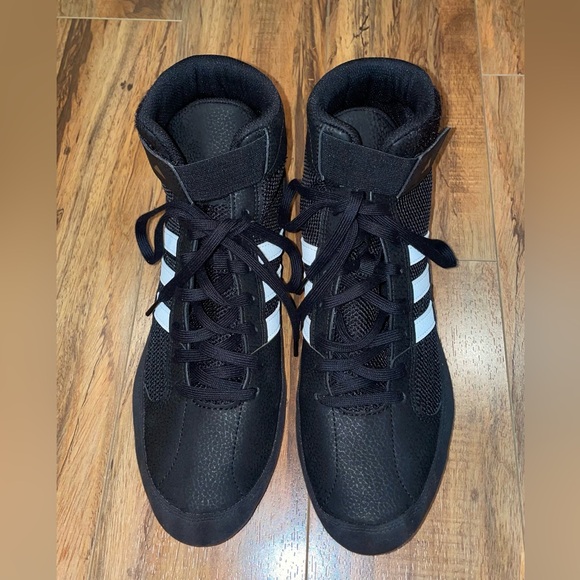 Adidas Men's Black and White Wrestling Athletic High-Tops shoes